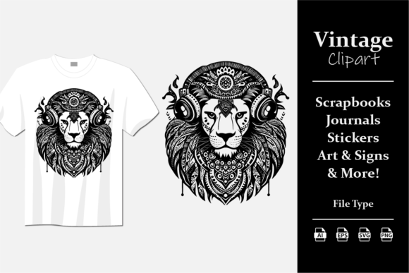 Lion Vector Art for Graphics and T-Shirt Designs