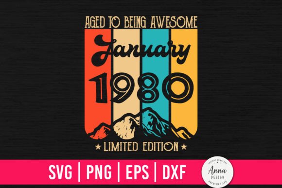 Vintage 1980 44th Birthday Gifts Graphics