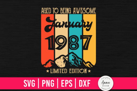 Vintage 1987 37th Birthday Gifts Graphics